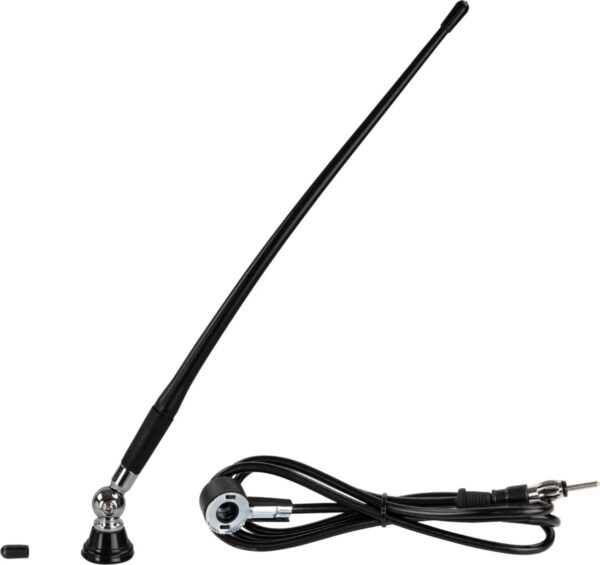 Universele opbouw antenne chroom AM / FM (DAB+ ready), rubber spriet - Afbeelding 1