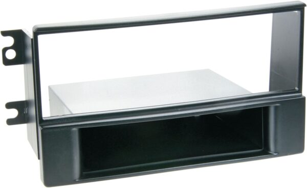 1-DIN Paneel met aflegbakje. Kia Sportage II (KM/JES Facelift) 2008-2010 Kleur: Zwart - Afbeelding 1