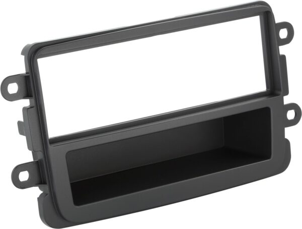 1-DIN Paneel met aflegbakje. Dacia - Opel - Nissan - Renault - Fiat Kleur: Donkergrijs - Afbeelding 1