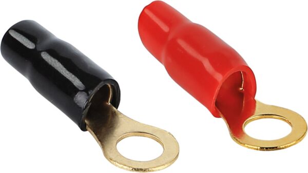 Ring kabelschoen 10 mm² > 6,4 mm 2 x rood  2 x zwart - Afbeelding 1