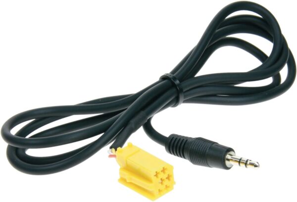 Stereo jack 3.5mm Stereo naar Mini-ISO (Geel ) 1.25meter - Afbeelding 1