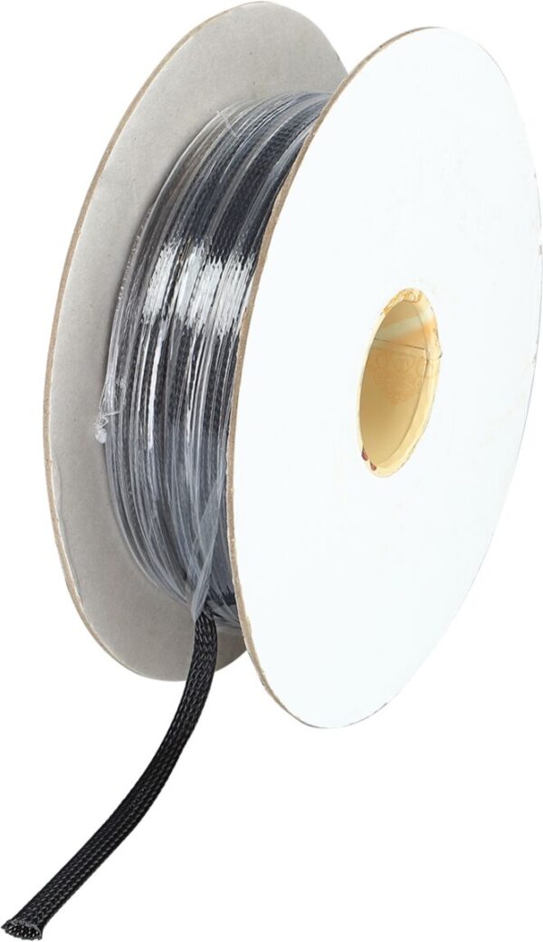 Gevlochten Kabelbescherming 5 - 12 mm Polyester Zwart Lengte 100 meter - Afbeelding 1