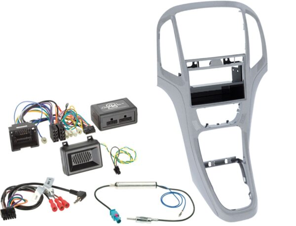 2-DIN with pocket + radio adapter kit Astra 20009-2016 Kleur Platina Zilver - Afbeelding 1