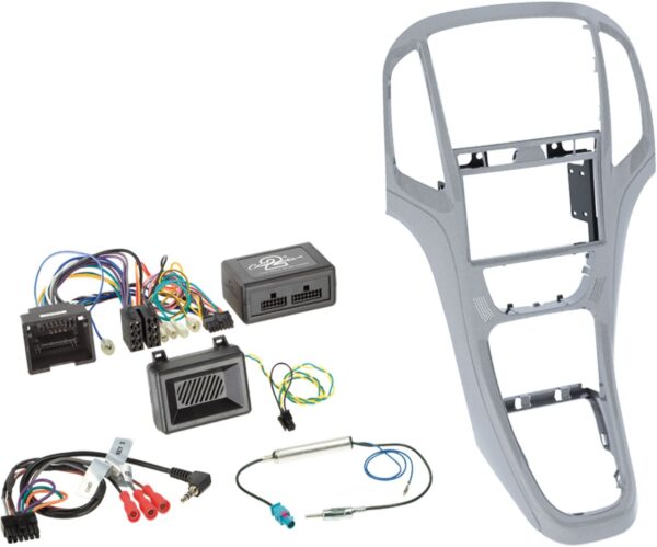 2-DIN Kit + Radio adapter kit Opel Astra 2009-2016 Kleur: Platin Zilver - Afbeelding 1