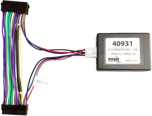 Audio2Car adapterkabel met omvormer van 24V naar 12V 10A voor +30 en +15 - Afbeelding 1