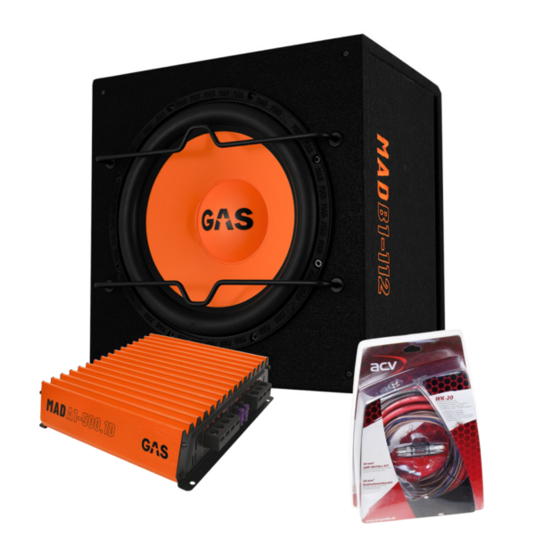 GAS MAD Subwoofer set MAD B1-112 + MAD A1-500.1D + WK-20 - Afbeelding 1