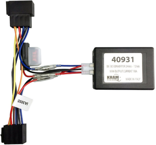 ISO2Car adapterkabel met omvormer van 24V naar 12V 10A voor +30 en +15 - Afbeelding 1