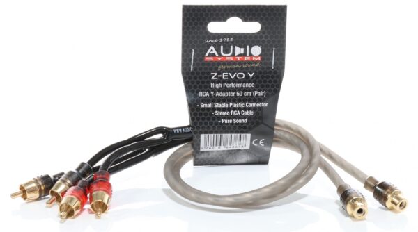 AUDIO SYSTEM HIGH-Performance Cinchkabel 500mm Y-cinch-kabel (2x plug en 1x koppeling) - Afbeelding 1