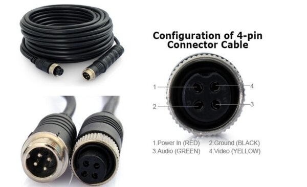 Camera extension cable 5 meter with 4-pins connector (4-p male to 4-p female) - Afbeelding 2