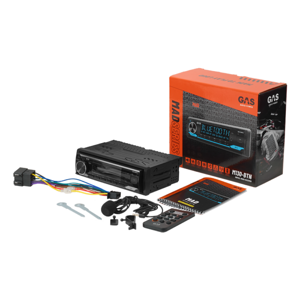 GAS MAD M130BTN 1-DIN, BT, USB, AUX, DSP, RDS - Afbeelding 2