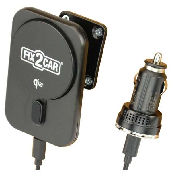 Fix2Car houder voor QI2 draadloos opladen voor Iphone 13/14/15/16, max 15W, met magnetische ring. - Afbeelding 1